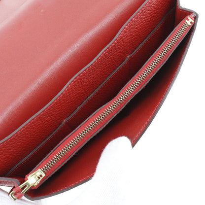 Hermes Long Wallet Purse Togo Red Dogon Women