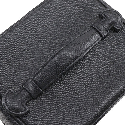 Chanel Pouch A01998 Caviar Skin Black Handbag Coco Mark Vanity Women