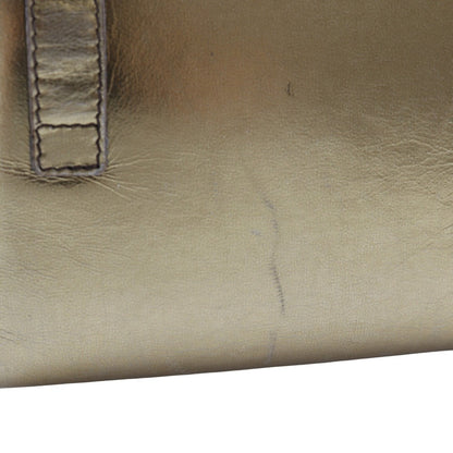 Salvatore Ferragamo Shoulder Bag Aq214734 Calfskin Gold 2-Way Clutch Gancini Chainshoulder Women