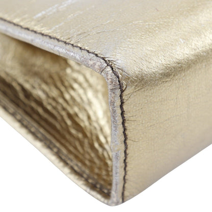 Salvatore Ferragamo Shoulder Bag Aq214734 Calfskin Gold 2-Way Clutch Gancini Chainshoulder Women