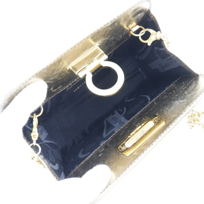 Salvatore Ferragamo Shoulder Bag Aq214734 Calfskin Gold 2-Way Clutch Gancini Chainshoulder Women