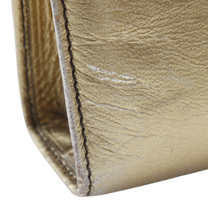 Salvatore Ferragamo Shoulder Bag Aq214734 Calfskin Gold 2-Way Clutch Gancini Chainshoulder Women