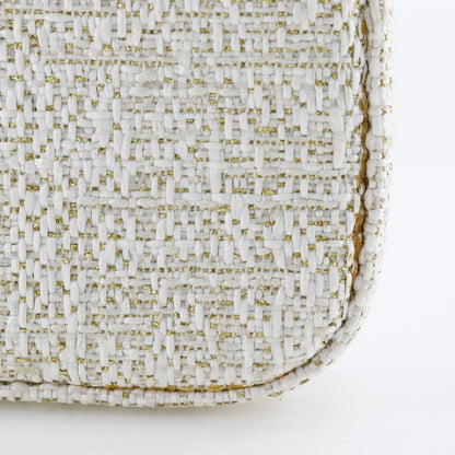 Chanel Shoulder Bag A84415 Tweed White 2-Way Clutch Deauville Chainshoulder Women