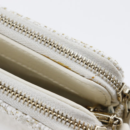 Chanel Shoulder Bag A84415 Tweed White 2-Way Clutch Deauville Chainshoulder Women