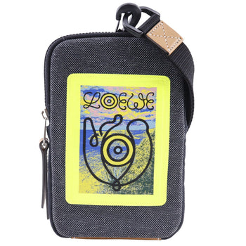 Loewe Pouch Canvas Gray/Yellow Phone Pouch Neck Pouch Loewe Nature Mens