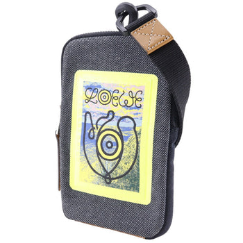 Loewe Pouch Canvas Gray/Yellow Phone Pouch Neck Pouch Loewe Nature Mens