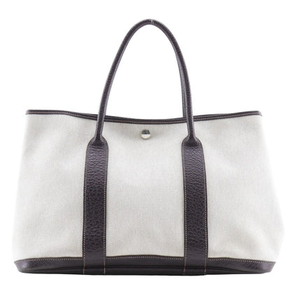 Hermes Tote Bag Toile H, Buffle Beige / Brown Garden Party Pm Women