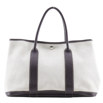 Hermes Tote Bag Toile H, Buffle Beige / Brown Garden Party Pm Women