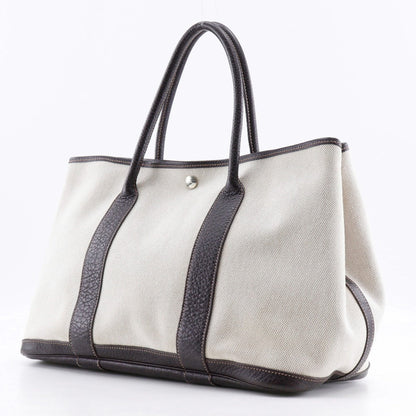 Hermes Tote Bag Toile H, Buffle Beige / Brown Garden Party Pm Women