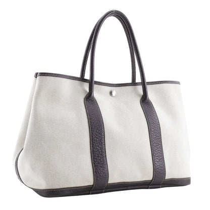 Hermes Tote Bag Toile H, Buffle Beige / Brown Garden Party Pm Women