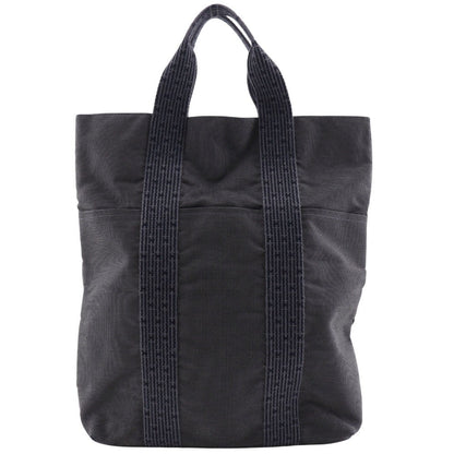 Hermes Handbag Nylon Canvas Gray Tote Bag Her Line Cabas Mens(Unisex)
