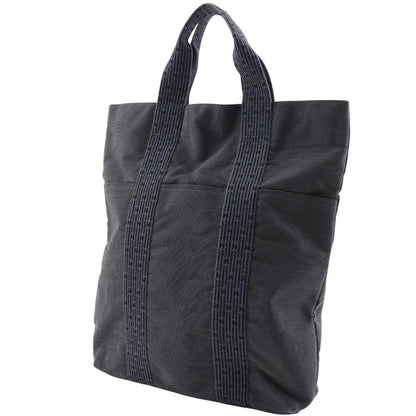 Hermes Handbag Nylon Canvas Gray Tote Bag Her Line Cabas Mens(Unisex)