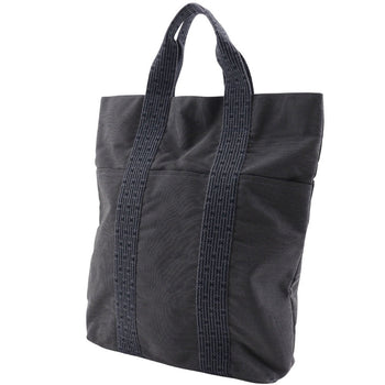 Hermes Handbag Nylon Canvas Gray Tote Bag Her Line Cabas Mens(Unisex)