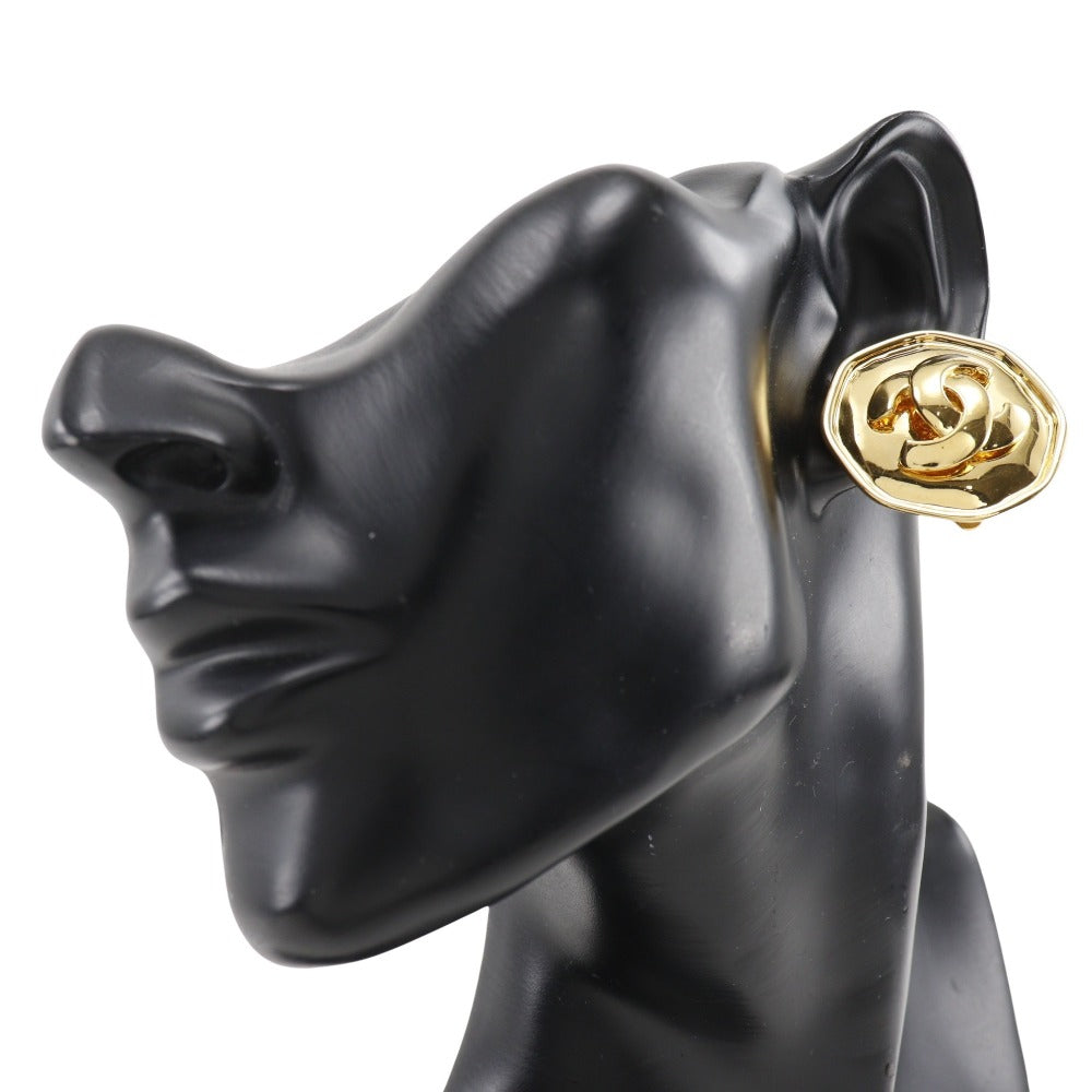 Chanel Earring Plated Gold Gold Vintage Coco Mark Women