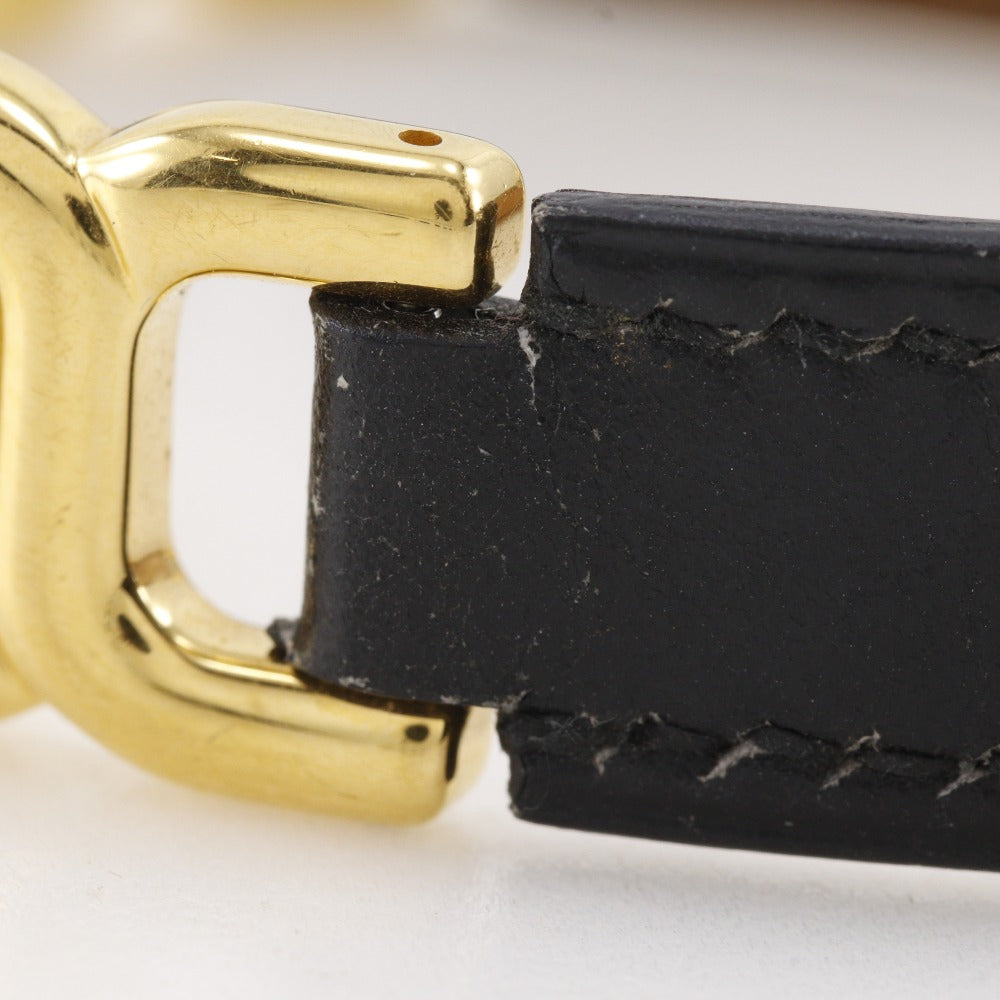 Hermes Bracelet Calfskin , Plated Gold Black Vintage H Logo Women