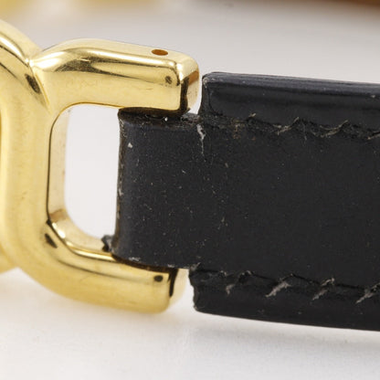Hermes Bracelet Calfskin , Plated Gold Black Vintage H Logo Women