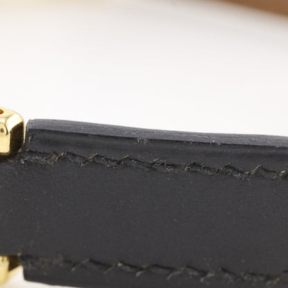 Hermes Bracelet Calfskin , Plated Gold Black Vintage H Logo Women
