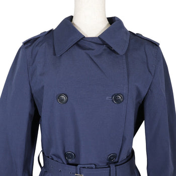 Prada Trench Coat 29Y278 Cotton, Polyester Navy Blue Women 38