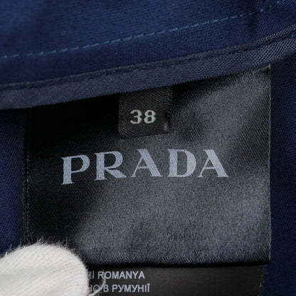 Prada Trench Coat 29Y278 Cotton, Polyester Navy Blue Women 38