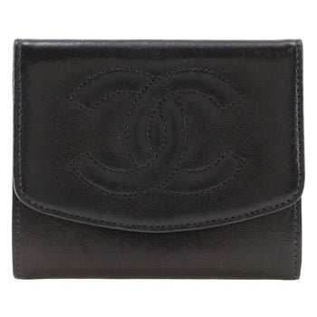 Chanel Coin Case Lambskin Black Vintage Coco Mark Women
