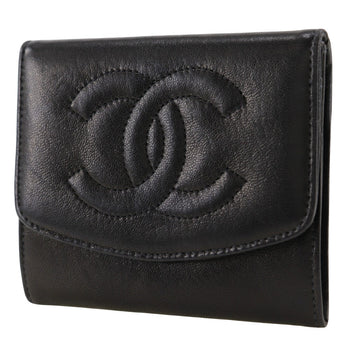 Chanel Coin Case Lambskin Black Vintage Coco Mark Women
