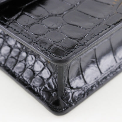 Balenciaga Shoulder Bag Embossed Leather Black 2-Way Clutch Mini Shoulder Women