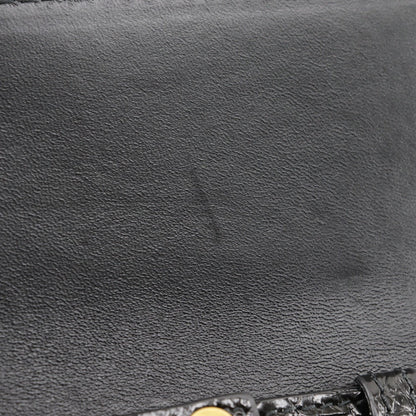 Balenciaga Shoulder Bag Embossed Leather Black 2-Way Clutch Mini Shoulder Women