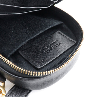 Versace Shoulder Bag Leather Black 2Way Belt Pouch Medusa Women