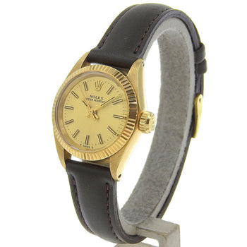 Rolex Watches Mechanical Automatic 6719 K18 Yellow Gold, Embossed Leather Gold Cal.2030 Oyster