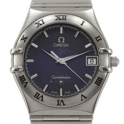 Omega Watches Quartz 1512.40 Stainless Steel Silver Constellation Navy Dial Mens