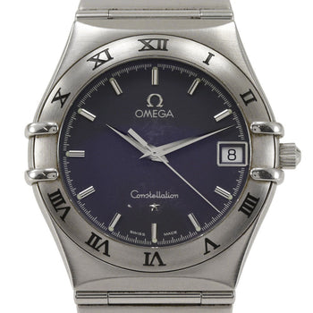 Omega Watches Quartz 1512.40 Stainless Steel Silver Constellation Navy Dial Mens