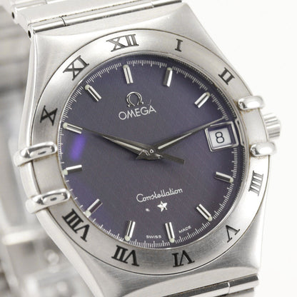 Omega Watches Quartz 1512.40 Stainless Steel Silver Constellation Navy Dial Mens