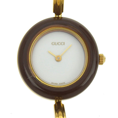 Gucci Watches Quartz 11/12.2 Plated Gold Gold Change Bezel White Dial Women