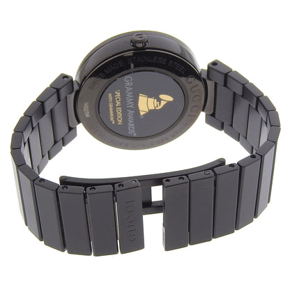 Gucci Watches Quartz 133.3 Stainless Steel Black Interlocking Gold Dial Boys