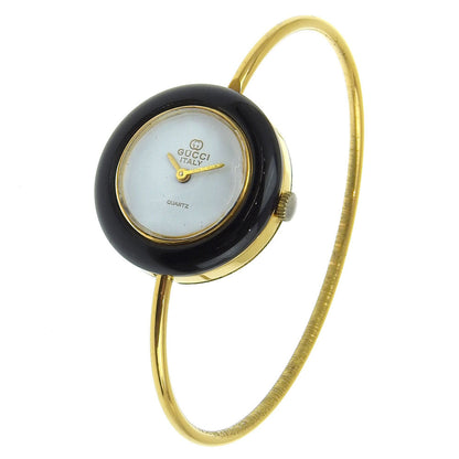 Gucci Watches Quartz Plated Gold Gold Change Bezel White Dial Women