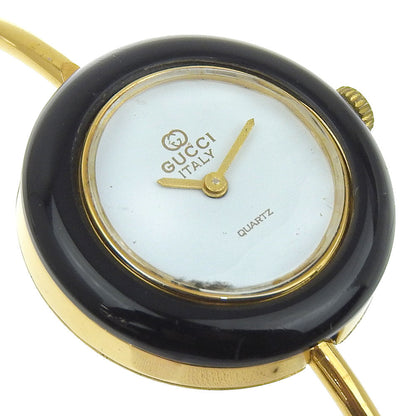 Gucci Watches Quartz Plated Gold Gold Change Bezel White Dial Women