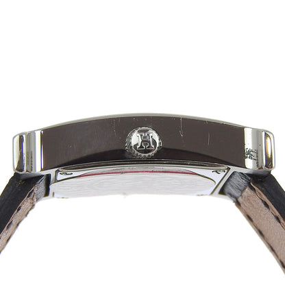 Hermes Watches Quartz Hh1.210 Stainless Steel , Embossed Leather Silver H Watch Black Dial Women