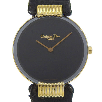 Christian Dior Watches Quartz 46153-3 Plated Gold Gold Bakira Black Dial Women