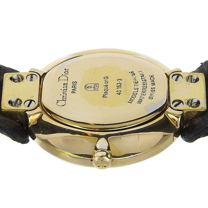 Christian Dior Watches Quartz 46153-3 Plated Gold Gold Bakira Black Dial Women