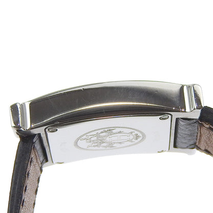 Hermes Watches Quartz Hh1.210 Stainless Steel , Embossed Leather Silver Black Dial Women