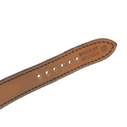 Hermes Watches Quartz Hh1.210 Stainless Steel , Embossed Leather Silver Black Dial Women