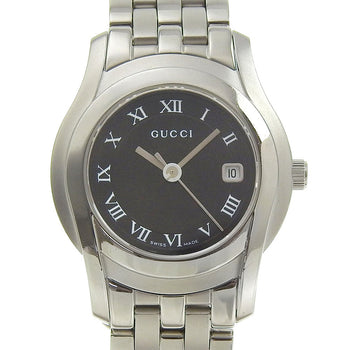 Gucci Watches Quartz 5500L Stainless Steel Silver G Class Black Dial Women