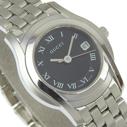 Gucci Watches Quartz 5500L Stainless Steel Silver G Class Black Dial Women