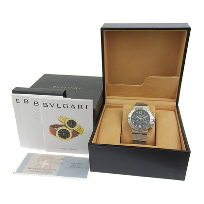 Bvlgari Watches Mechanical Automatic Scb38S Stainless Steel Silver Diagonoscouba Black Dial Mens