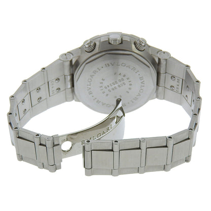 Bvlgari Watches Mechanical Automatic Scb38S Stainless Steel Silver Diagonoscouba Black Dial Mens