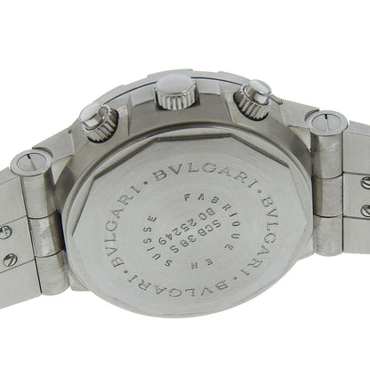 Bvlgari Watches Mechanical Automatic Scb38S Stainless Steel Silver Diagonoscouba Black Dial Mens