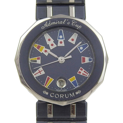 Corum Watches Quartz 39.610.30.V50 Stainless Steel, Gun Blue Silver Admirals Cup Navy Dial Women