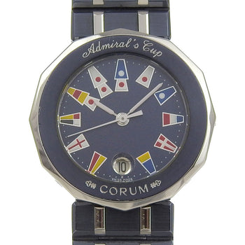 Corum Watches Quartz 39.610.30.V50 Stainless Steel, Gun Blue Silver Admirals Cup Navy Dial Women