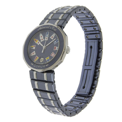 Corum Watches Quartz 39.610.30.V50 Stainless Steel, Gun Blue Silver Admirals Cup Navy Dial Women