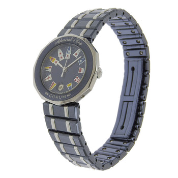 Corum Watches Quartz 39.610.30.V50 Stainless Steel, Gun Blue Silver Admirals Cup Navy Dial Women
